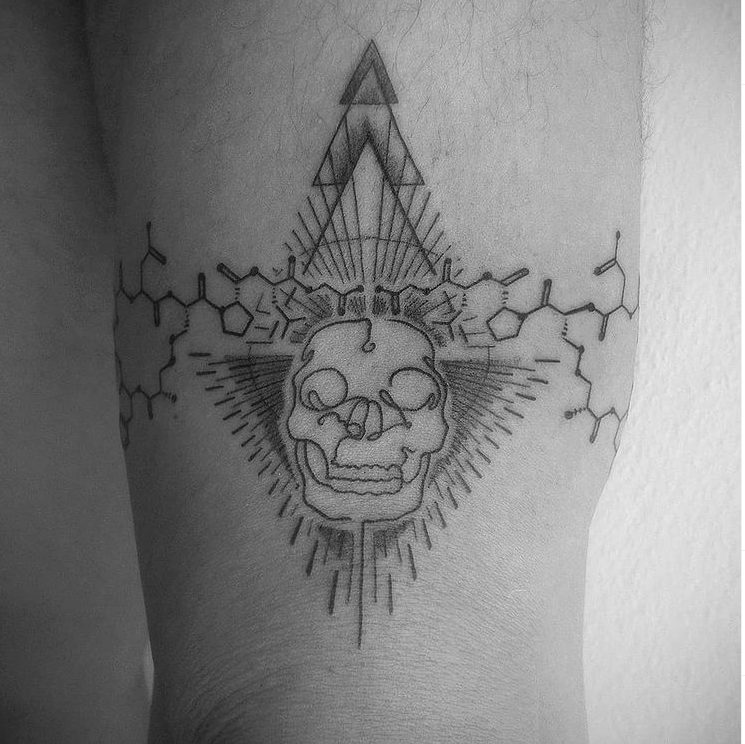 oxytocin molecule pituitary gland spiritual tattoo.