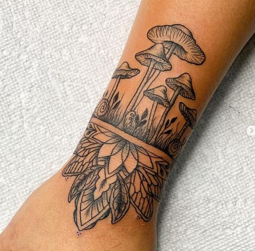 spiritual awakening mushroom tattoo