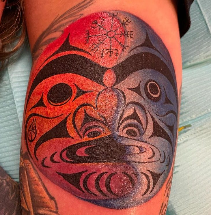 spiritual color tattoo indigenous tribal
