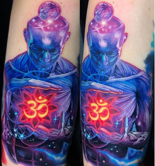 spiritual cosmic tattoo design om space ascension
