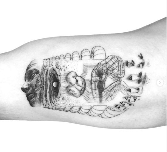 spiritual forearm tattoo spirituality birth baby cosmic