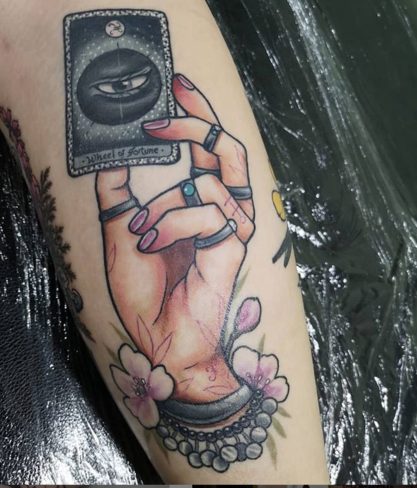 tarot wheel of fortune card tattoo idea.