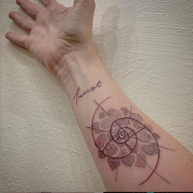 trust spiritual tattoo Fibonacci spiral 