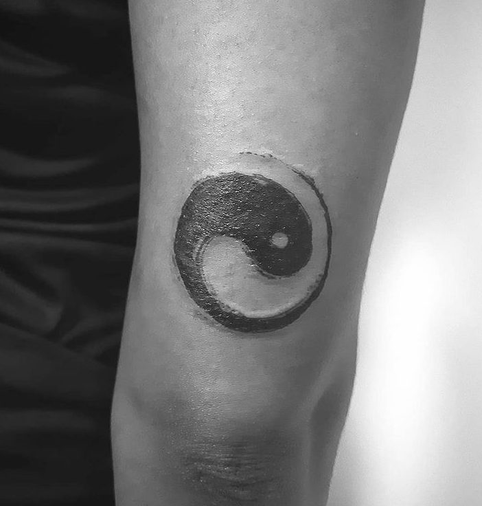 yin yan tattoo design back of arm
