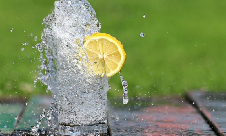 Glass of lemon water