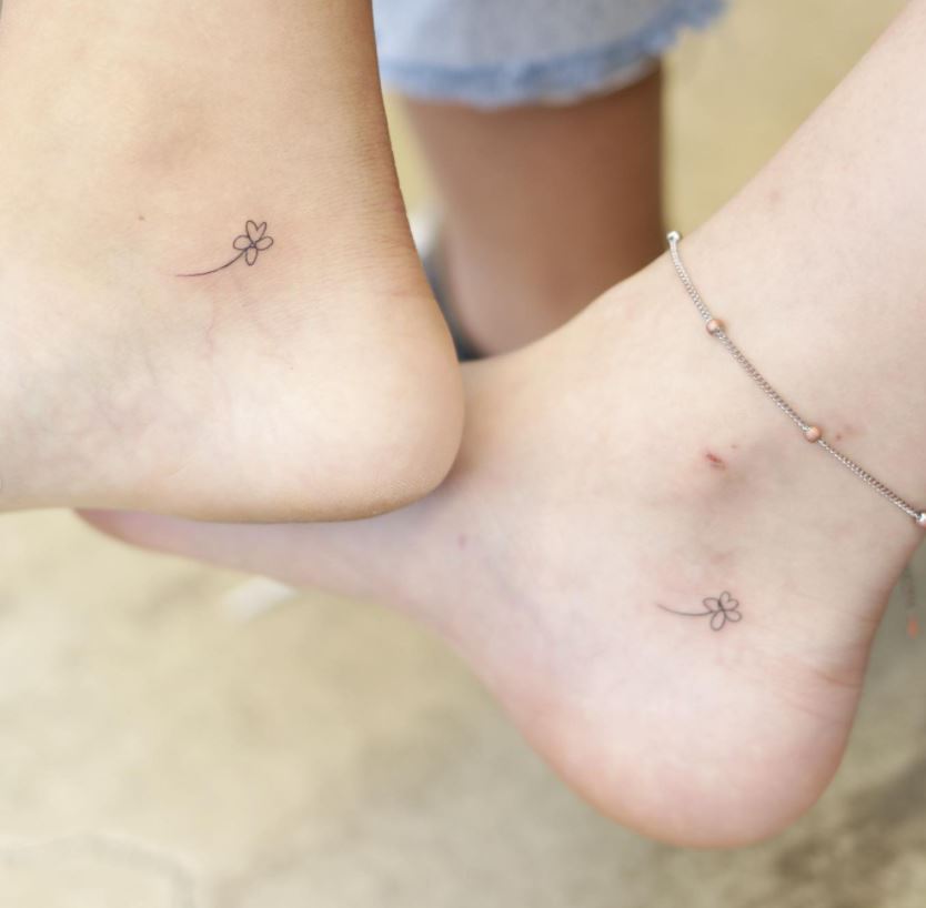 matching couple tattoos ankle