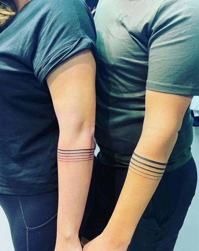 matching couple tattoos arm bands