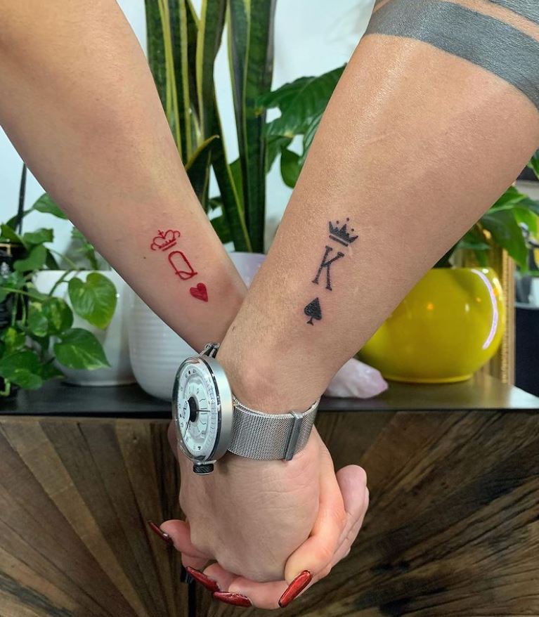 matching couple tattoos gallery king and queen