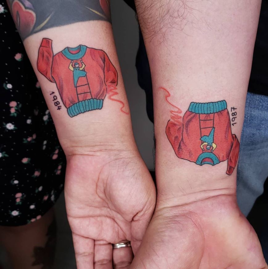 matching couple tattoos sweater dates
