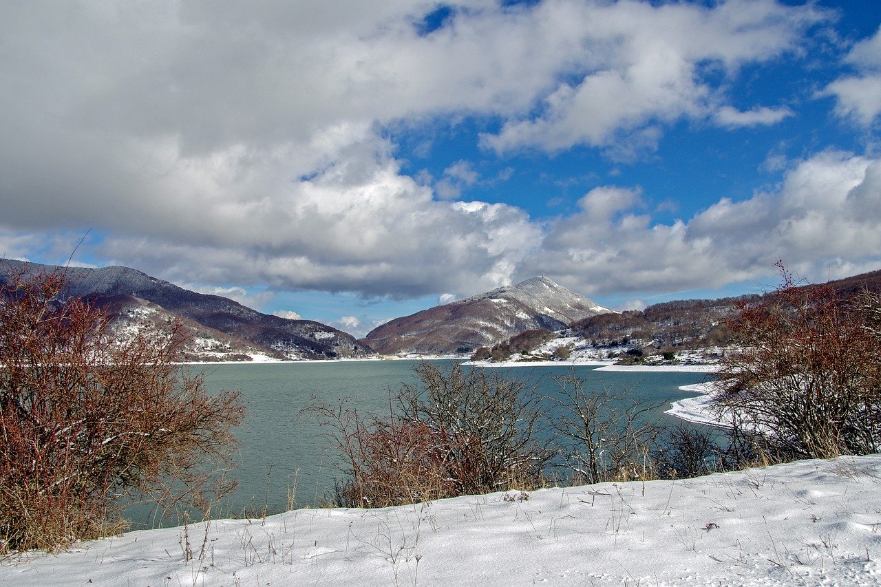 Campotosto Lake Abruzzo Italy
