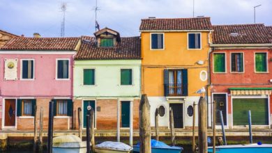Venice Italy Houses and boats